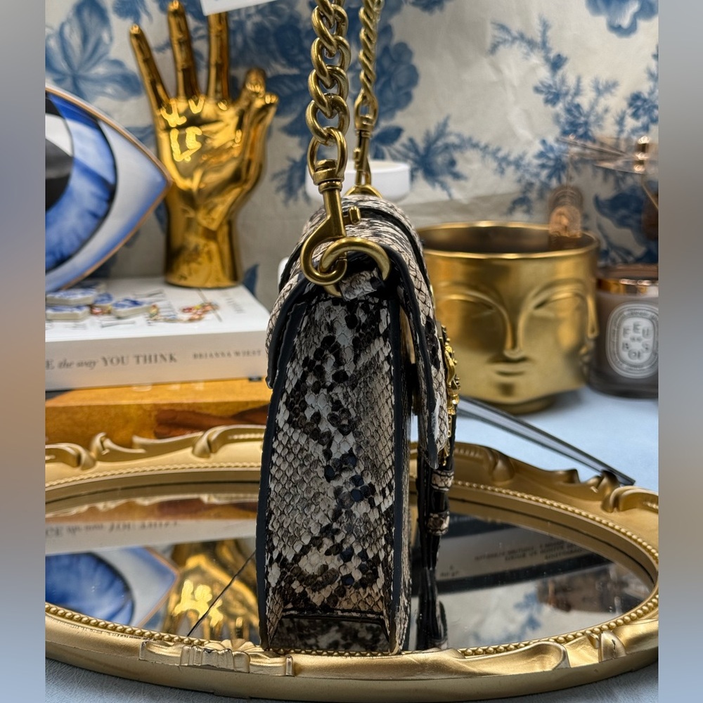 🆕 VERSACE JEANS COUTURE 🧿 NWT Medium Snakeskin-Effect Crossbody Shoulder Bag - Picture 5 of 16